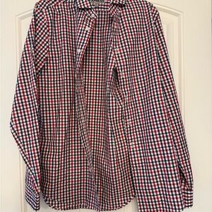 Express Red and Blue Checkered Dress Shirt